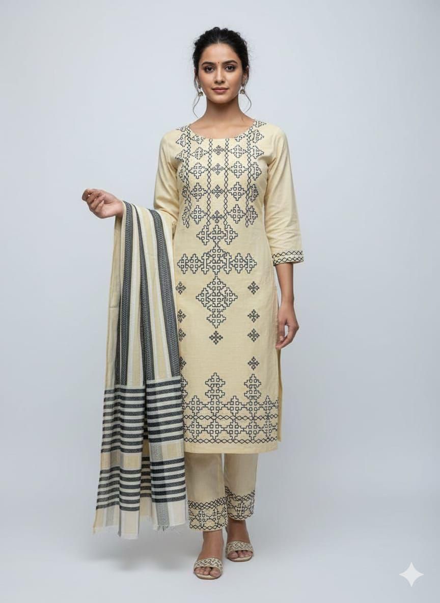 Baroque Printed Stitched Khaddar 3pc
